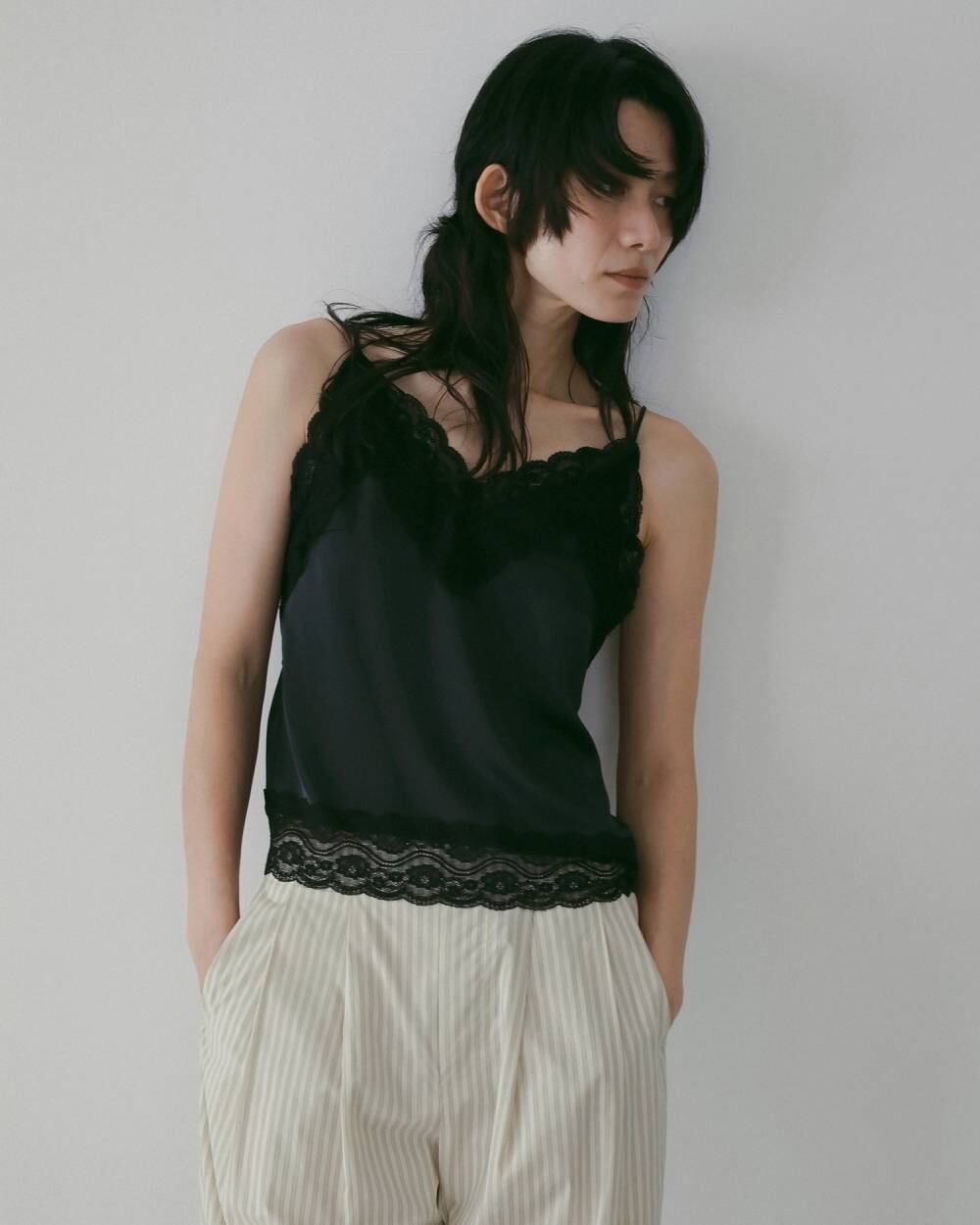 H*♡様 anuke Satin Lace Camisole ネイビー anuke 】Satin Lace Camisole | valance 福井｜レディース セレクト