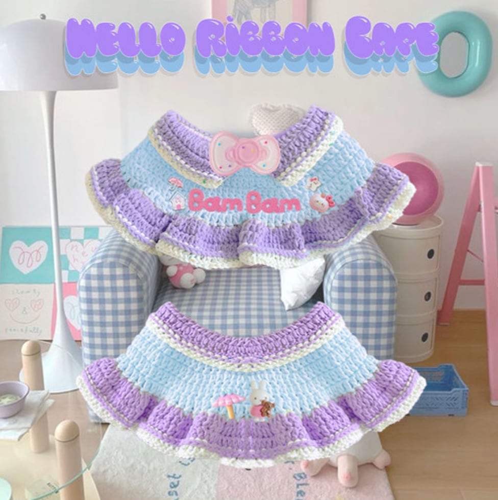 予約【Bam’studio】Hello ribbon Cape (purple)