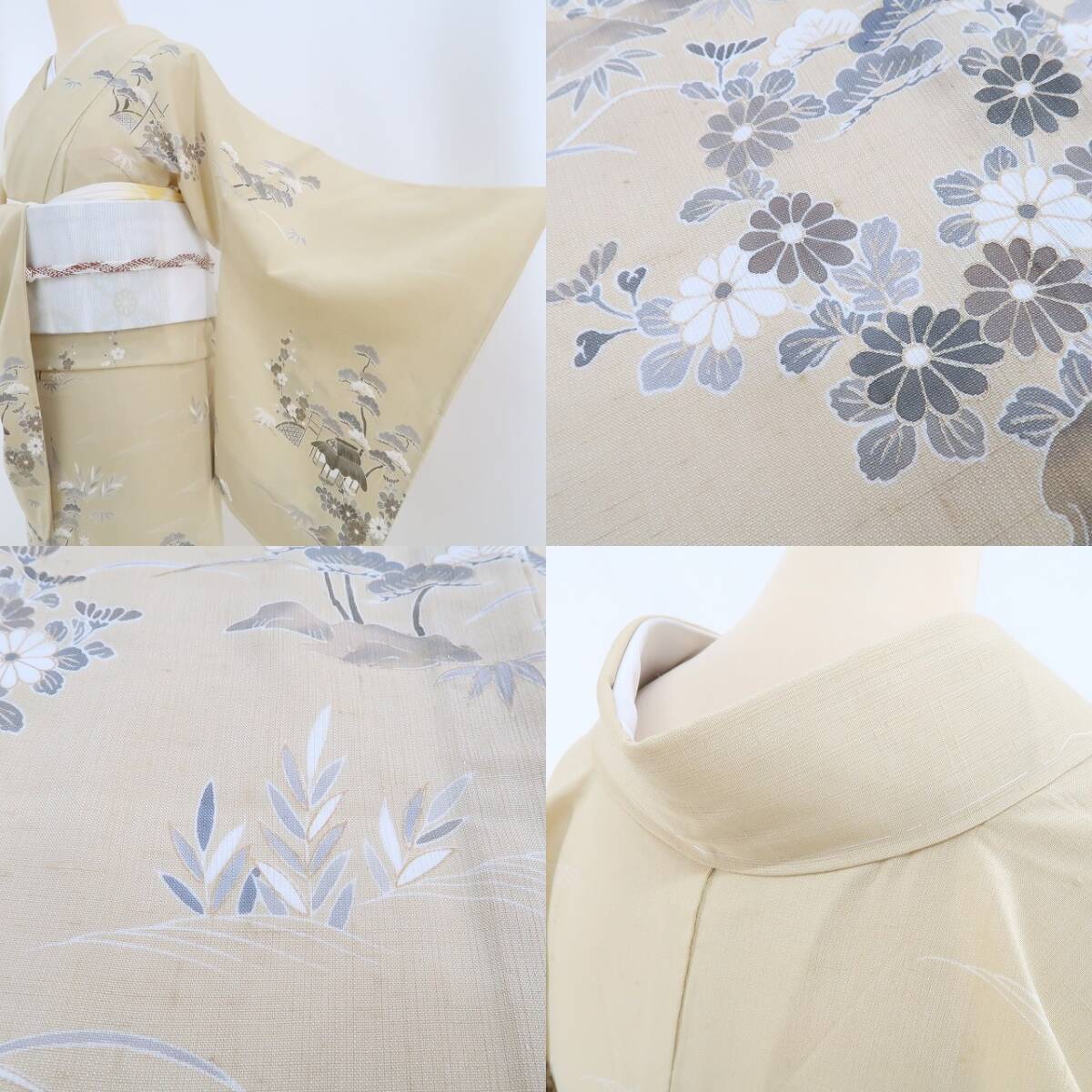 新品 紗紬 茶屋辻 夏着物 正絹 仕付糸付“懐かしい水辺の景色”訪問着 4057