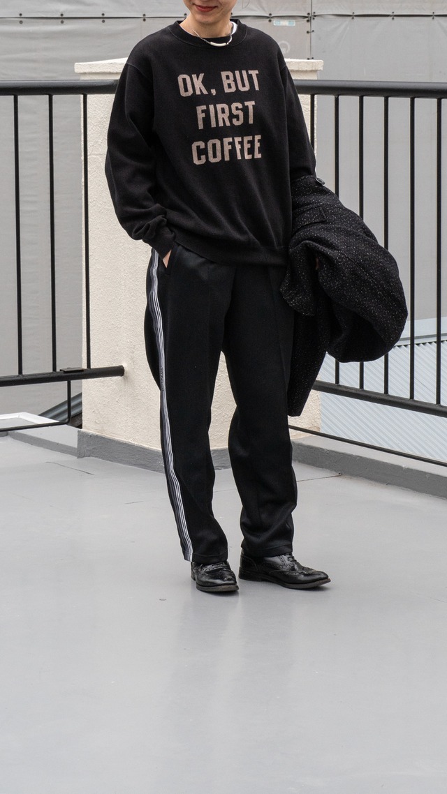 "JOHN GALT" '90s vintage OK,BUT FIRST COFFEE sweat