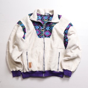 1990s Geometric Pattern Fleece Jacket　c283