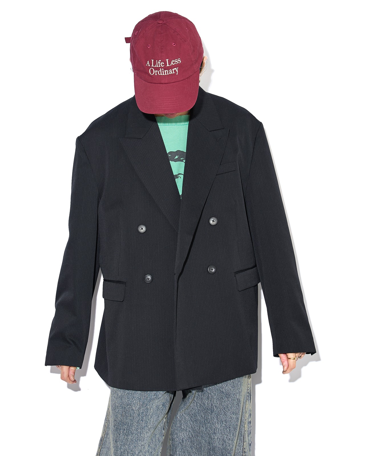 refomed "NEXT MAN DOUBLE JACKET GABA〔BLACK STRIPE〕"