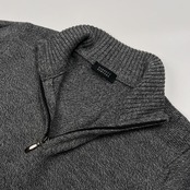 BARNEYS NEW YORK バーニーズニューヨーク ハーフジップ メランジ ウールニットセーター サイズ 46 /グレー/男女でも