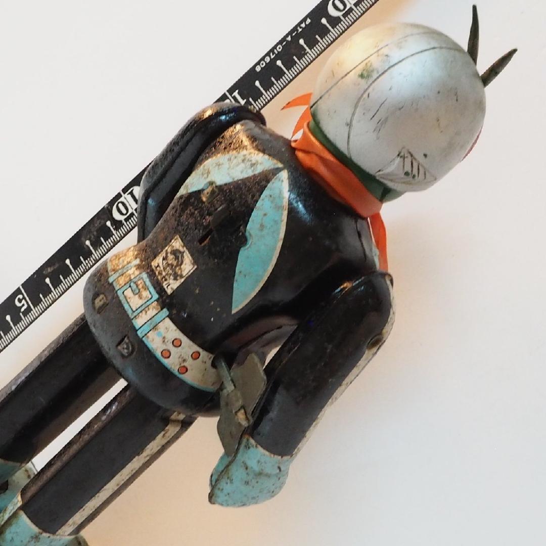 エンゼル【仮面ライダー2号 動作不良】当時物ブリキ ゼンマイ歩行 TIN TOY 仮面ライダーブリキ歩行エンゼル当時ビンテージ
