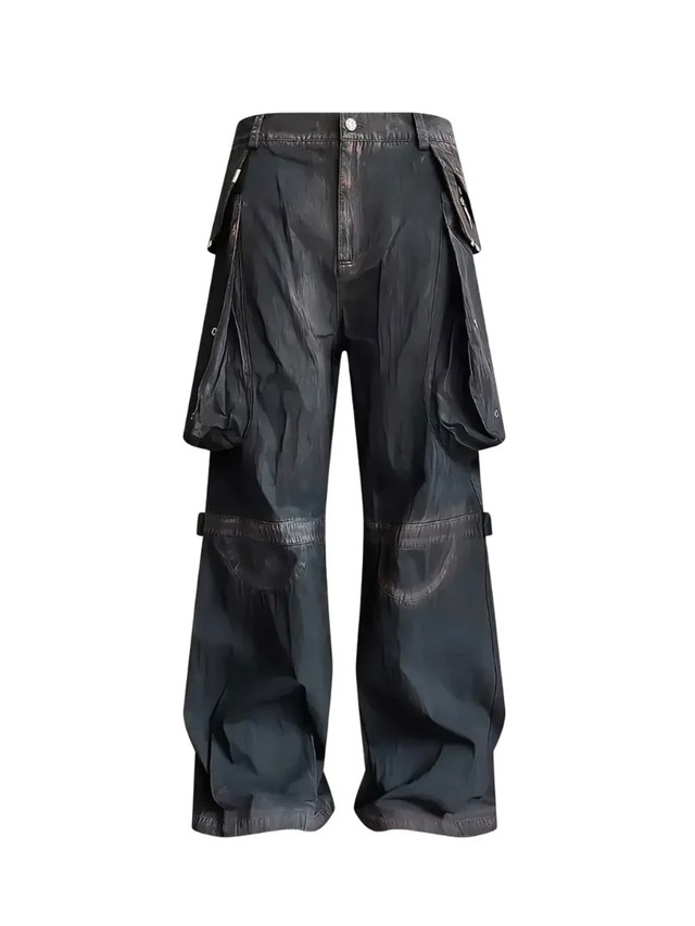 【TH4SWE】Distressed Dirty Wash Carpenter Jeans