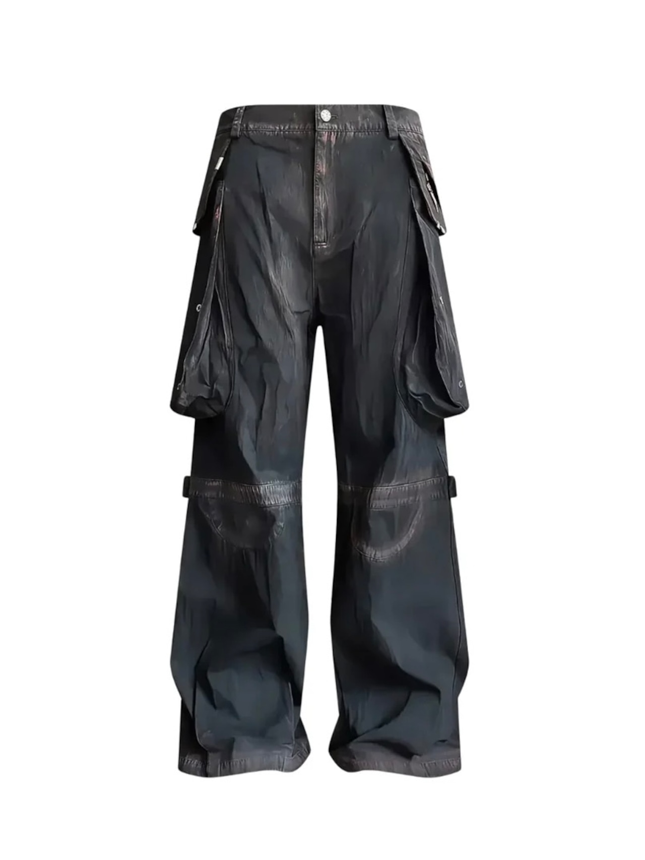 【TH4SWE】Rust Dyed Multi Pocket Flare Cargo Pants