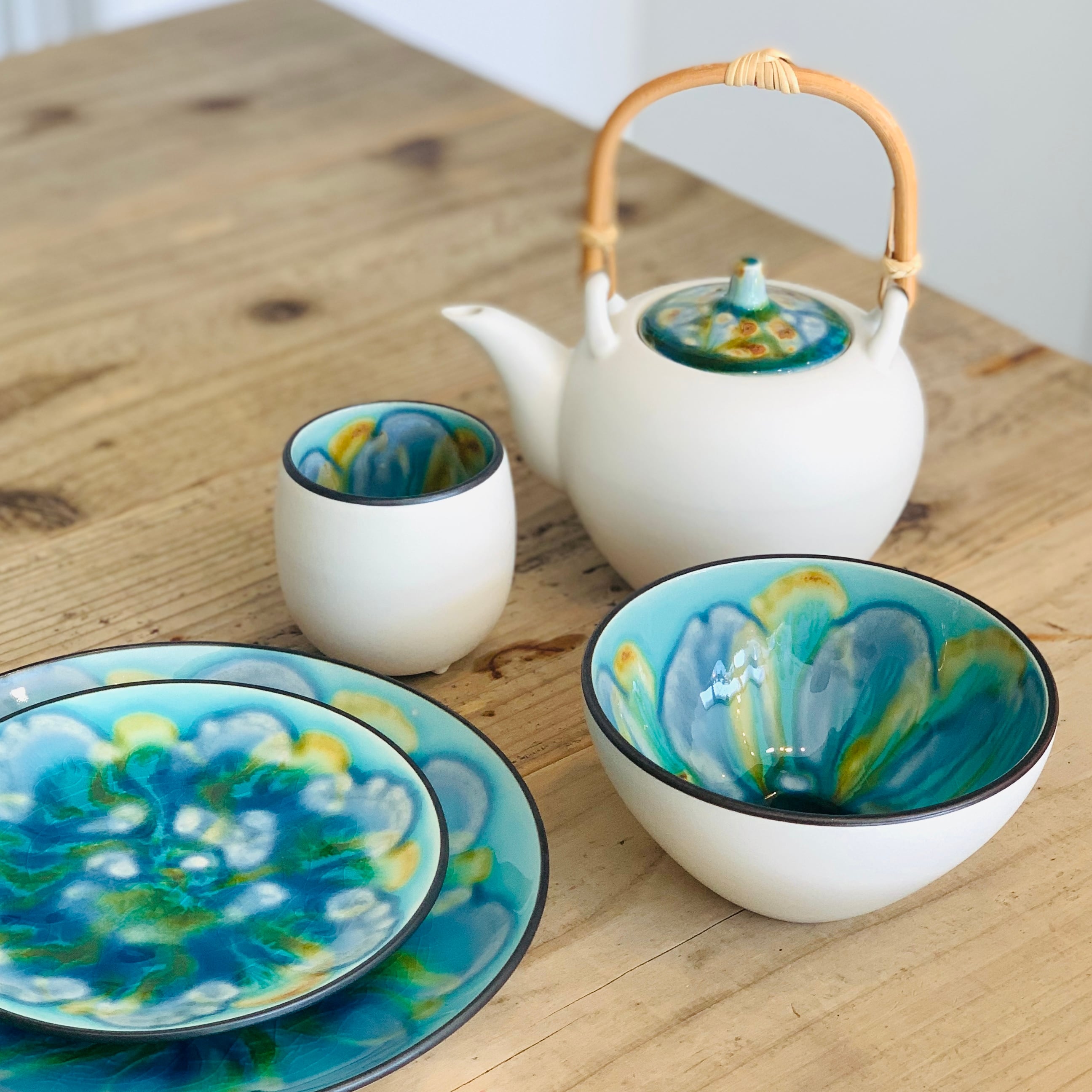 駒形九磨　備前焼　三ツ足湯呑 駒形九磨 備前焼 三ツ足湯呑