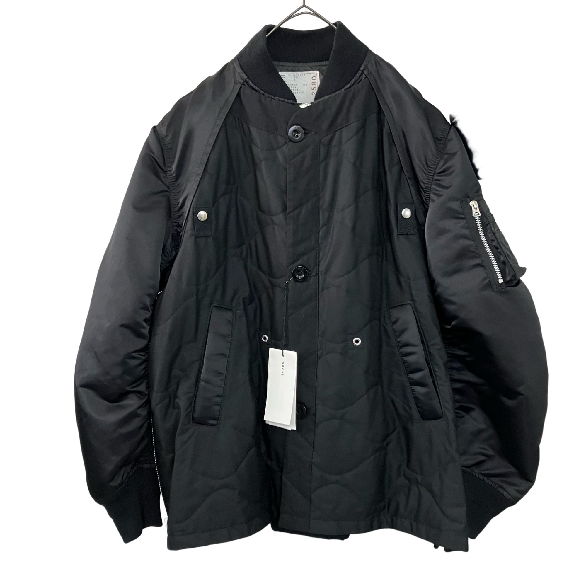 美品 21AW sacai nylon twill quilting side zip big silhouette over