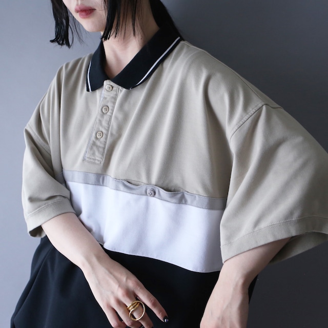 good coloring switching design XXX over silhouette shirt pullover