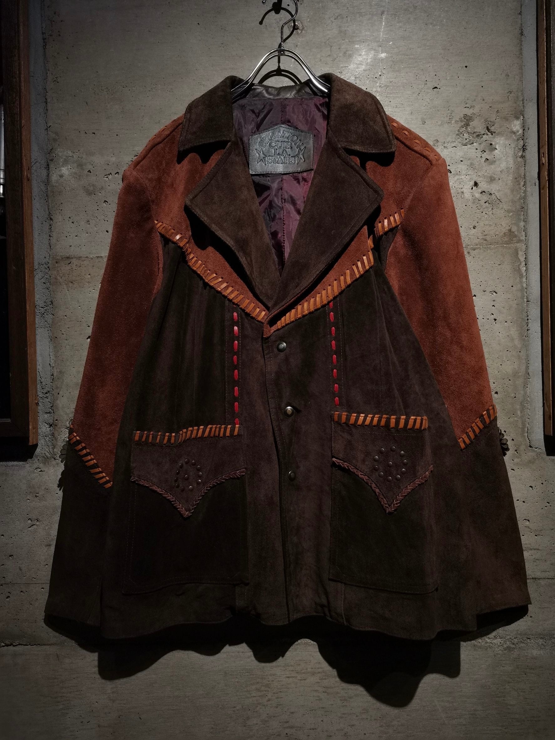 Caka】Special Western Design Vintage Leather Western Jacket | Caka 