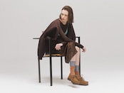 ecopet yarn V-NECK CARDIGAN / BROWN