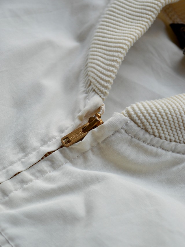 Sears 1970's Derby Jacket Ivory Light Cotton Cloth TALON Zipper  シアーズ 70s ダービージャケット 棒タロン