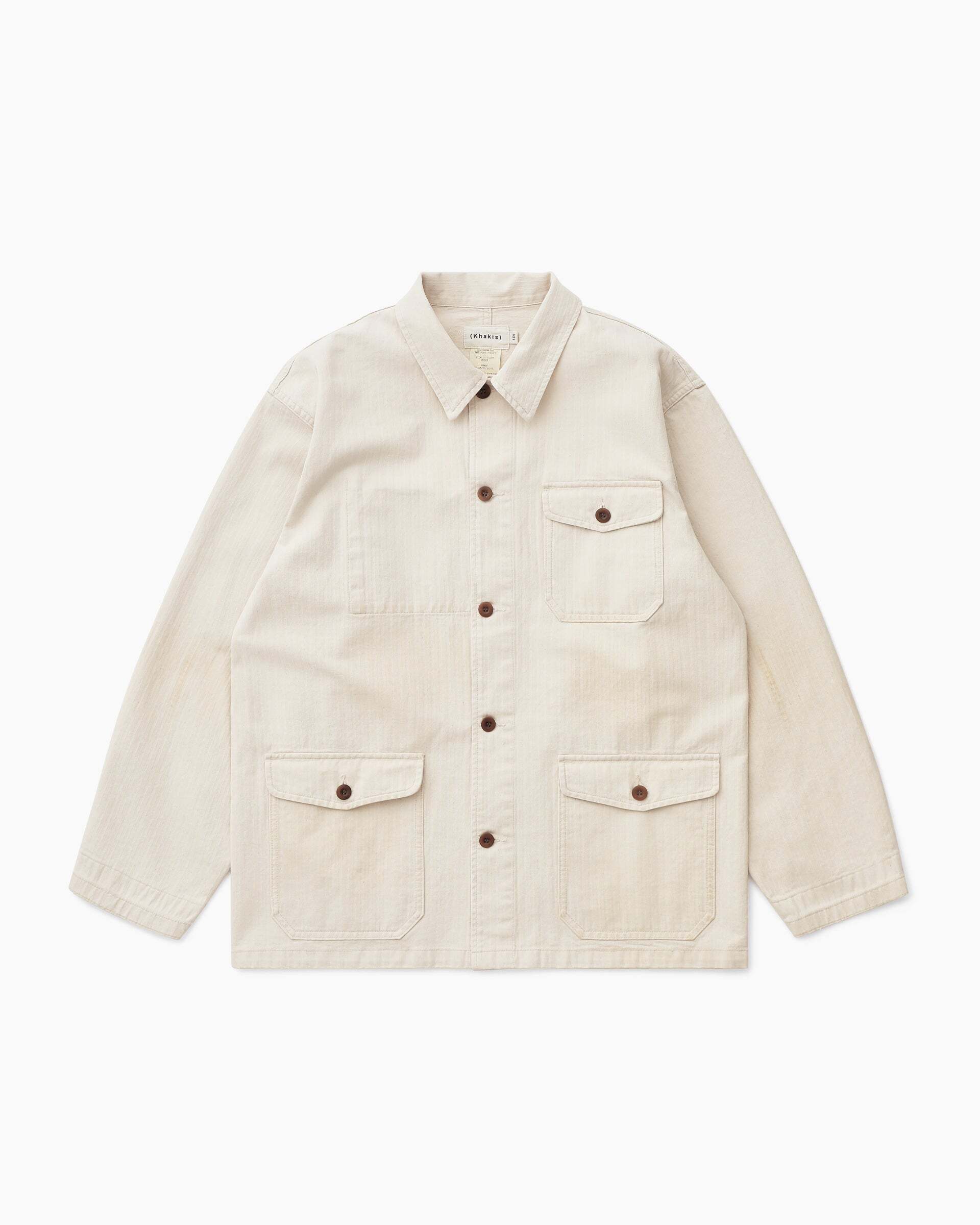 ☆美品☆kijun パッチワークスタジャン ベージュ ホワイト　韓国ブランド Khakis] HBT Port Jacket Ecru 正規品 韓国ブランド 韓国ファッション