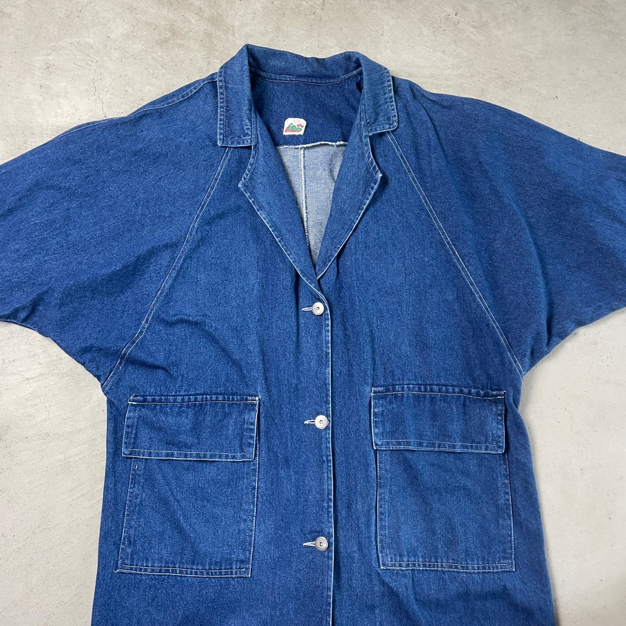 80年代頃 ユーロ フランス Etam デニムコート 変型 ドルマンスリーブ 