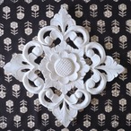 ブロックプリント生地【50cm単位】インド綿  小花柄 黒×生成り #59110-BK1