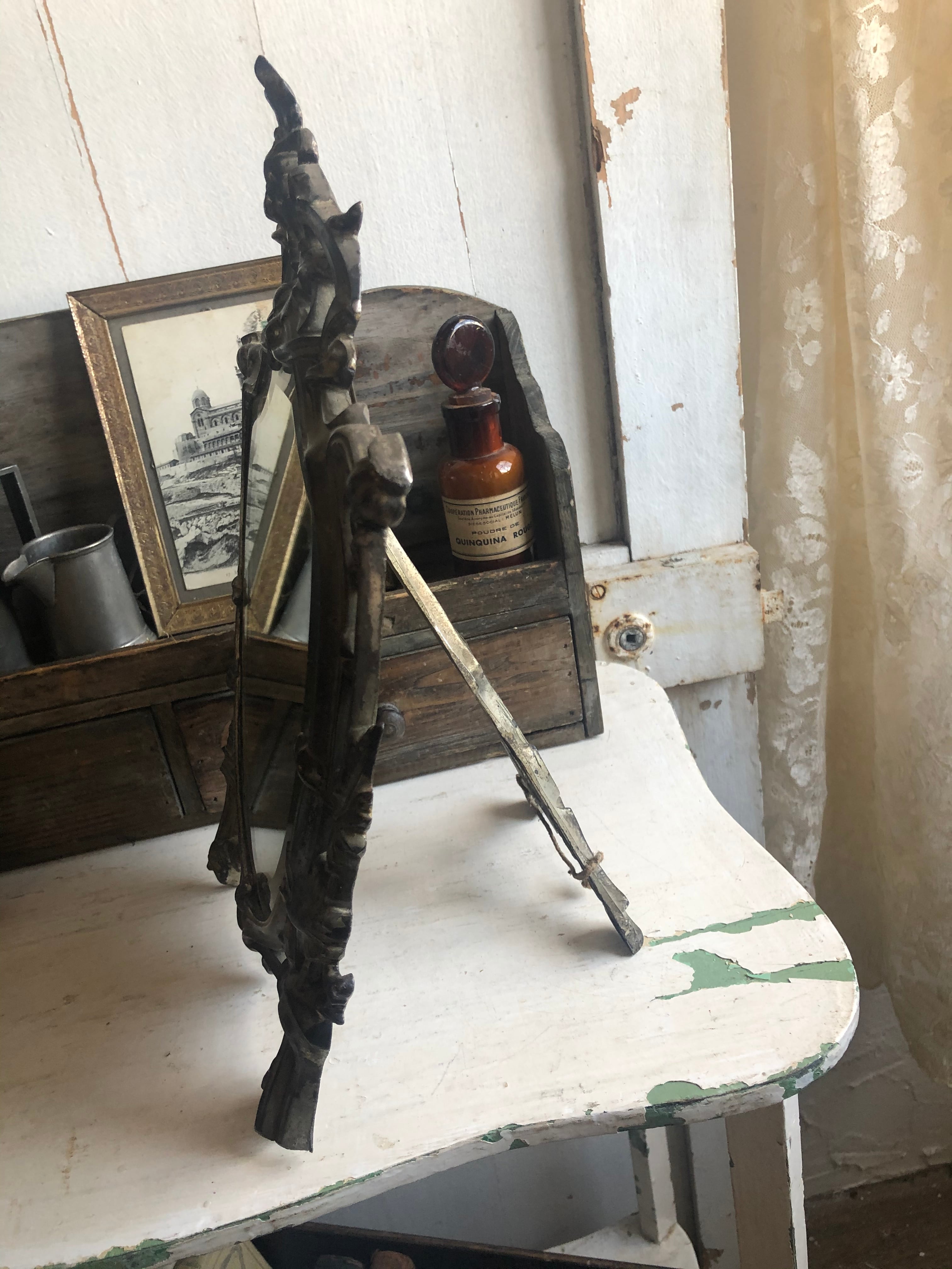 フランスアンティーク 卓上ミラー | Brocante de La Cocotte