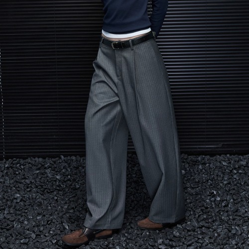 ストライプワイドレッグパンツ ・23373