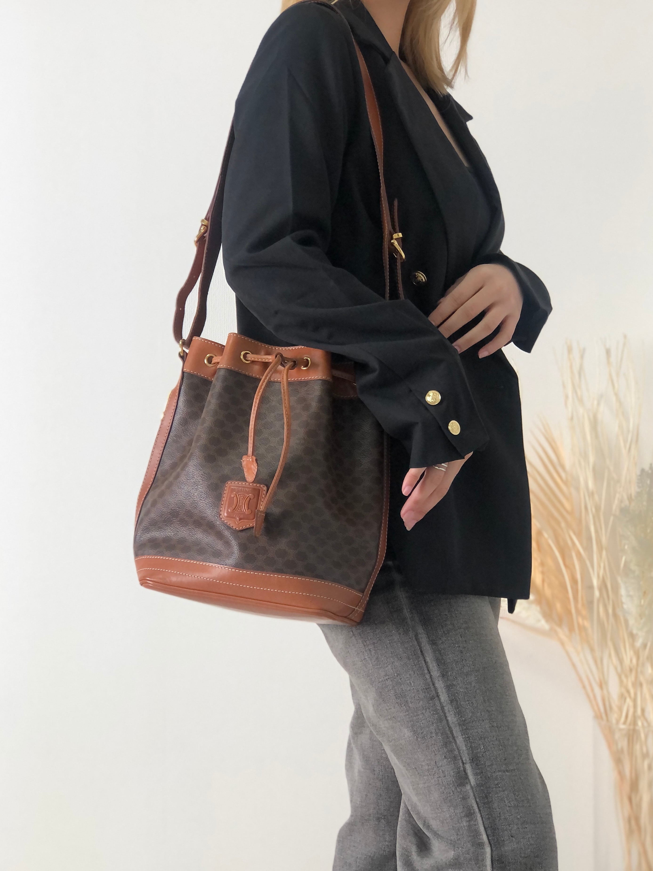 日本直送 名牌中古包 】CELINE セリーヌ マカダム ブラゾン型押し