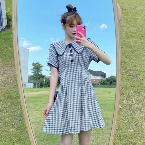 ✞ スタンダードウエストすっきり☆着痩せ♥カワイイ♥チェック柄 レトロ ✞ゴスロリ SM ミリ 甘ロリ クラロリ 和ロリ エレガント 黒ロリ 姫ロリ 華ロリ BB-BB4075113