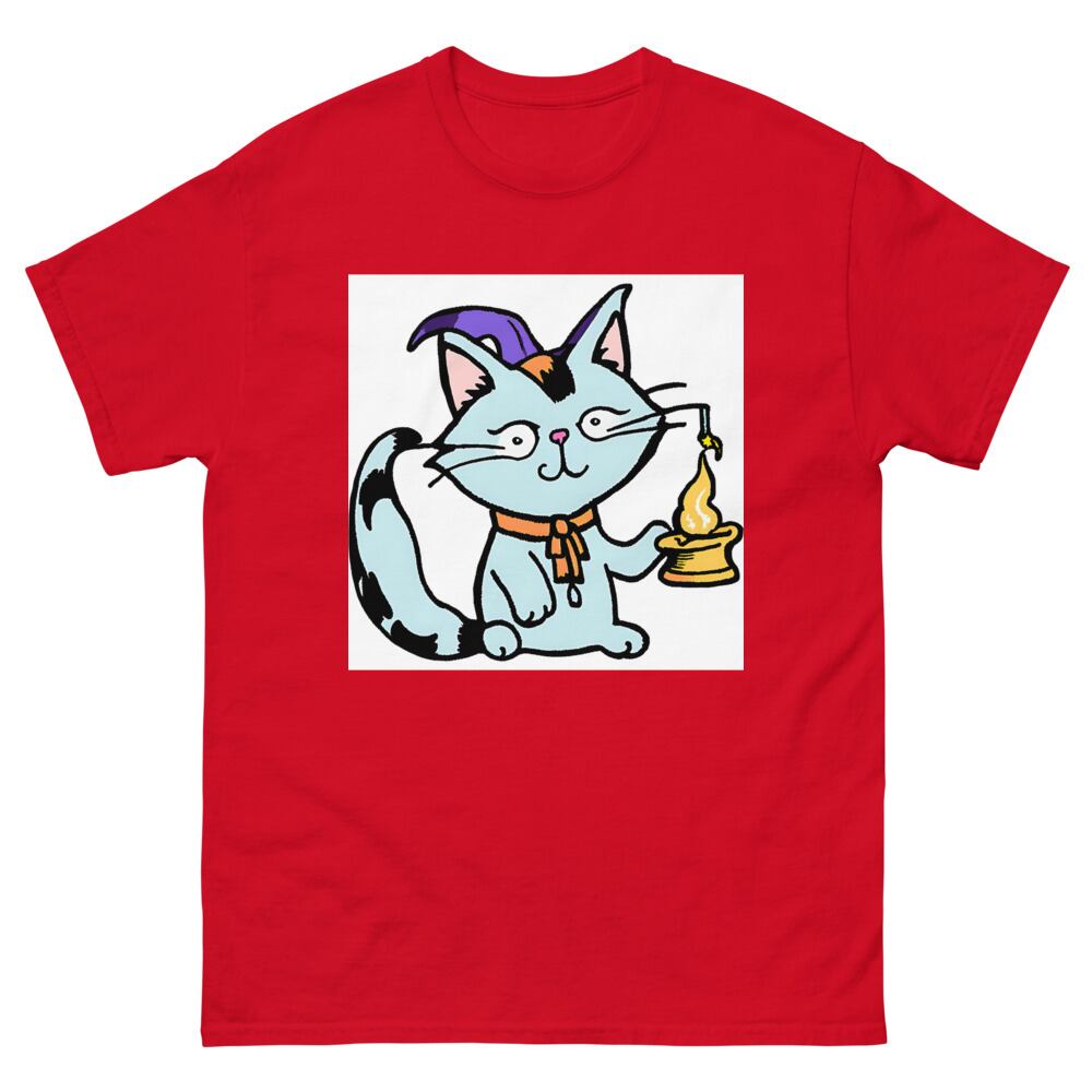 ユニセックスクラシックTシャツ 魔法使いの弟子猫：魔法学校に入学した