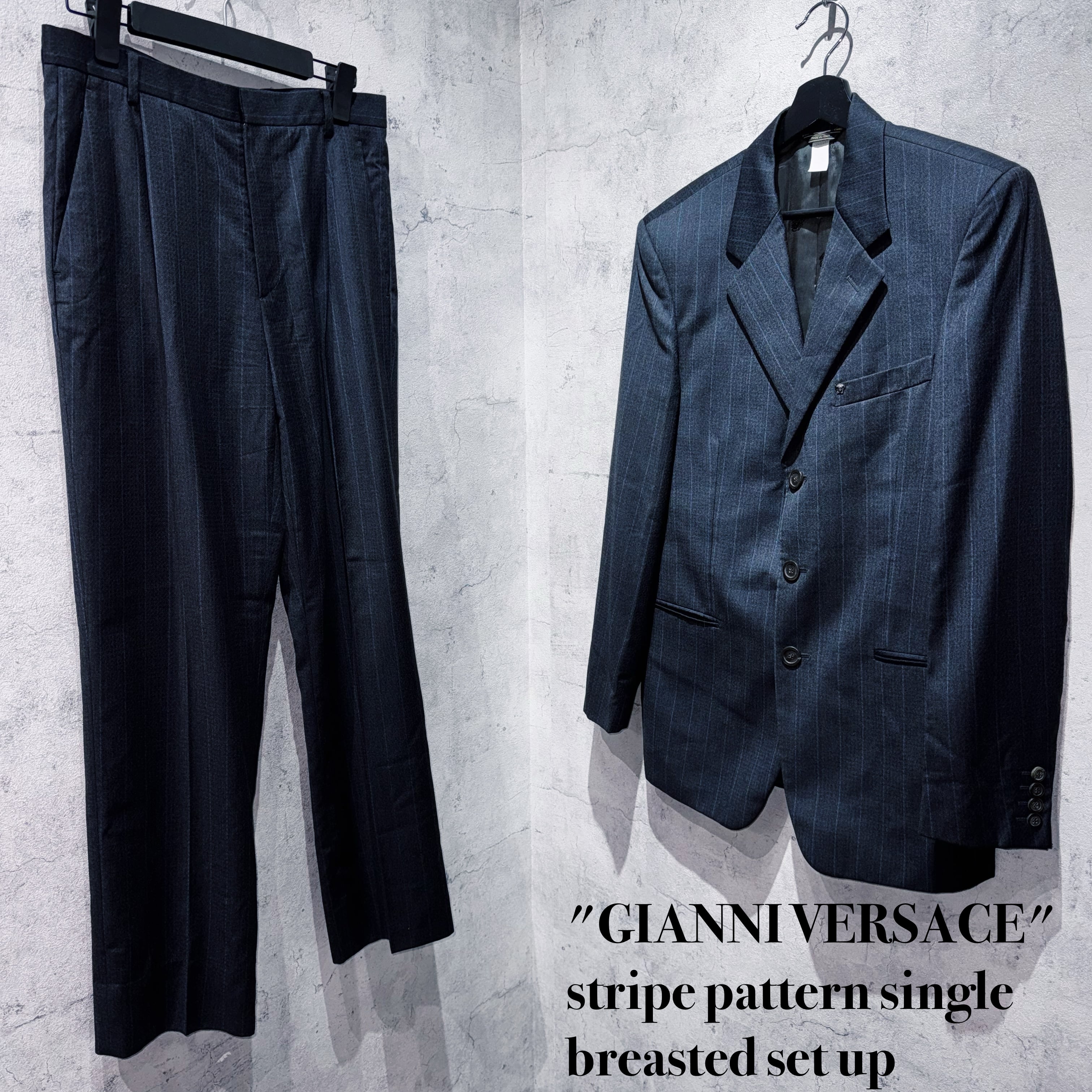 "GIANNI VERSACE"stripe pattern single breasted set up