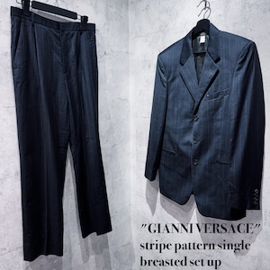 "GIANNI VERSACE"stripe pattern single breasted set up