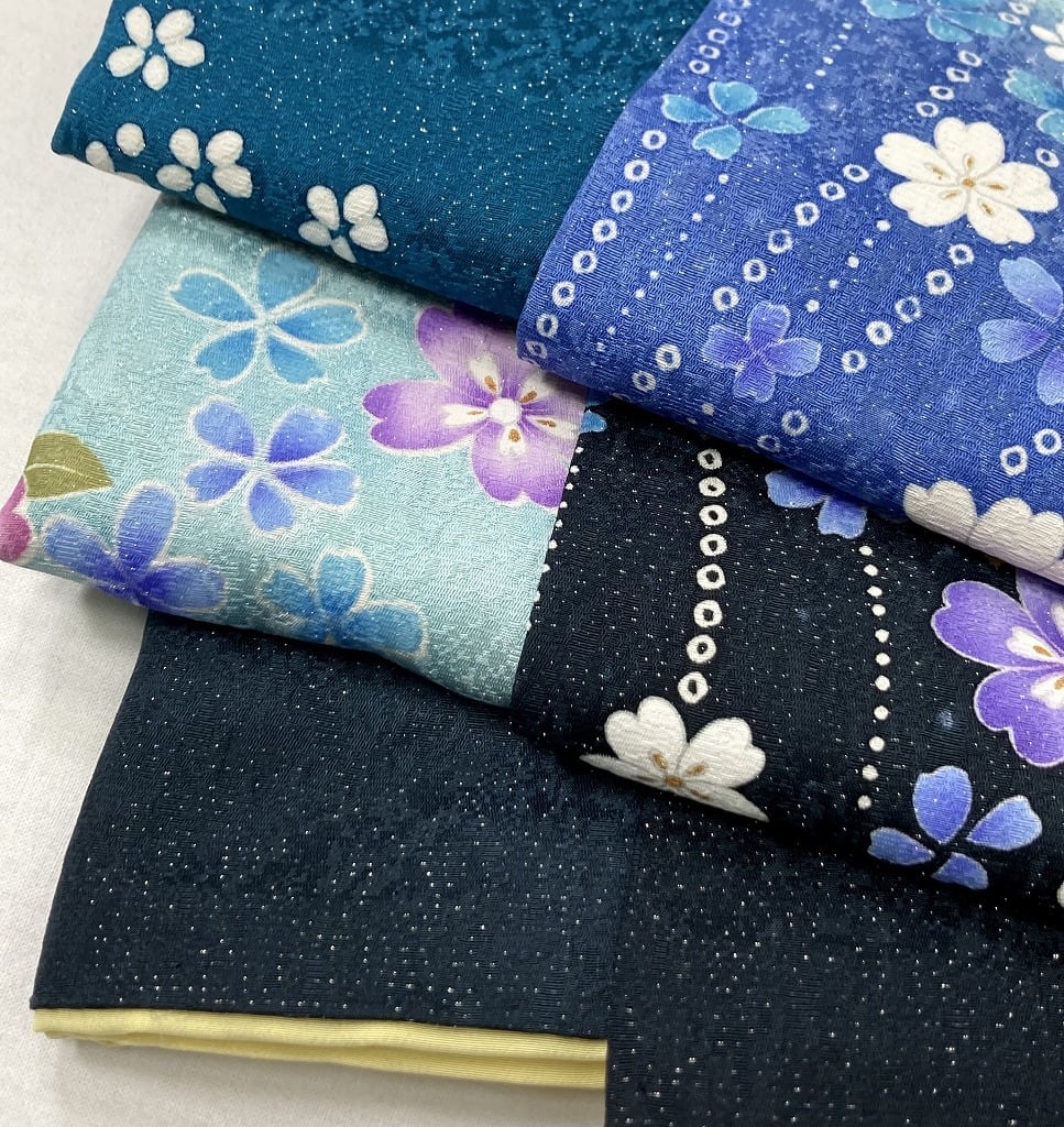 京友禅 銀通し 金駒刺繍 2点セット 振袖 袋帯 花柄 トールサイズ 正絹 
