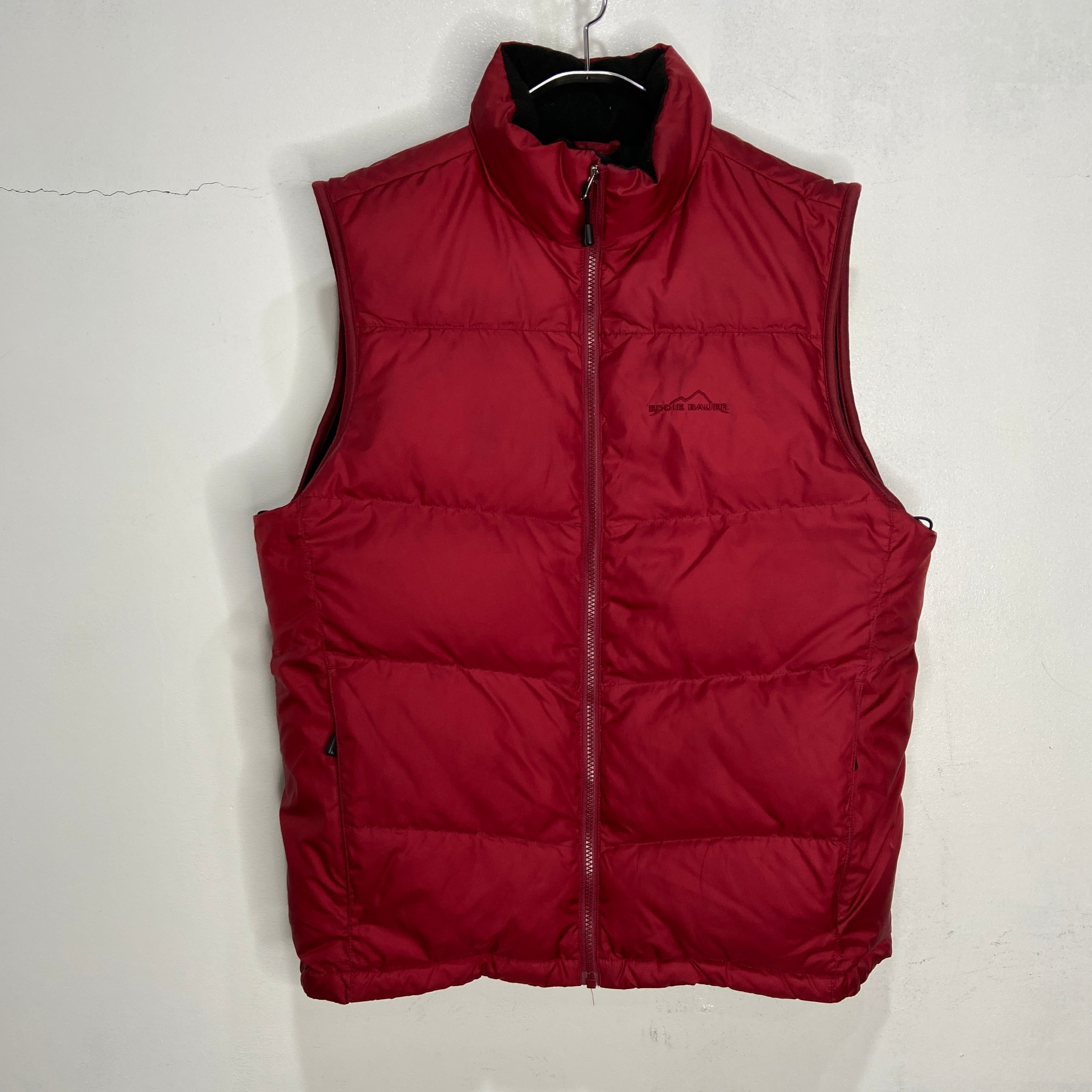 Eddie Bauer EB700グースダウンベスト 700フィル レッド M Eddie Bauer EB700グースダウンベスト 700フィル レッド M