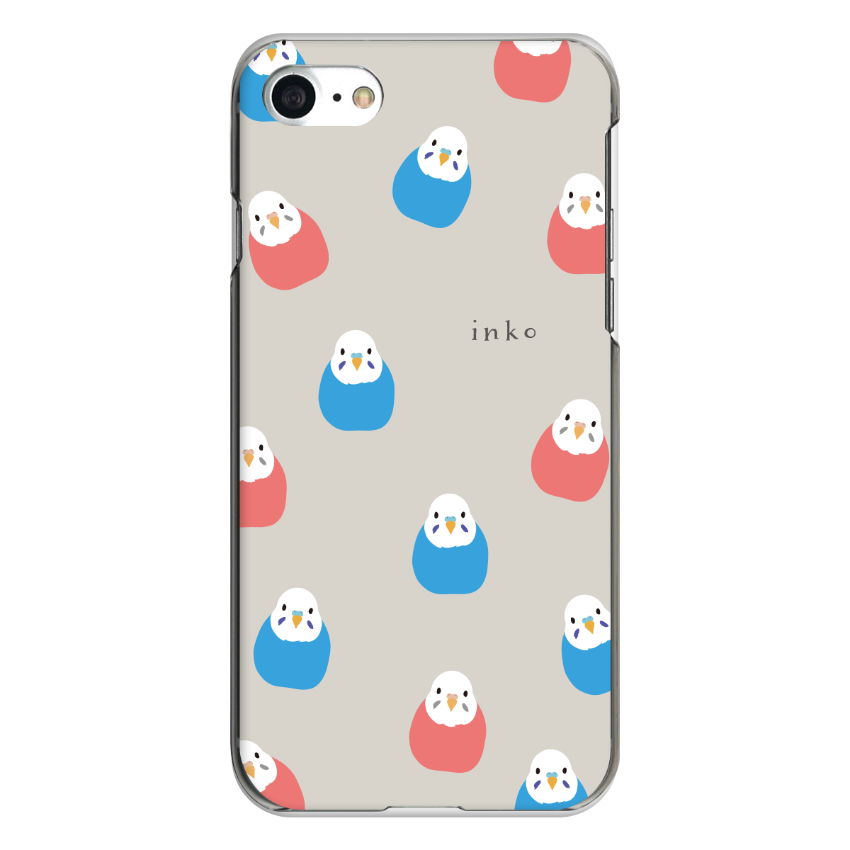 iPhone対応 スマホ ハードケース クリア インコ 青・ピンク いっぱい 鳥 インコ 動物 デザイナーズ 【iPhone17 / iPhone16e / AQUOS / Xperia 他 iPhone / Android ほぼ全機種対応】 |desr3750