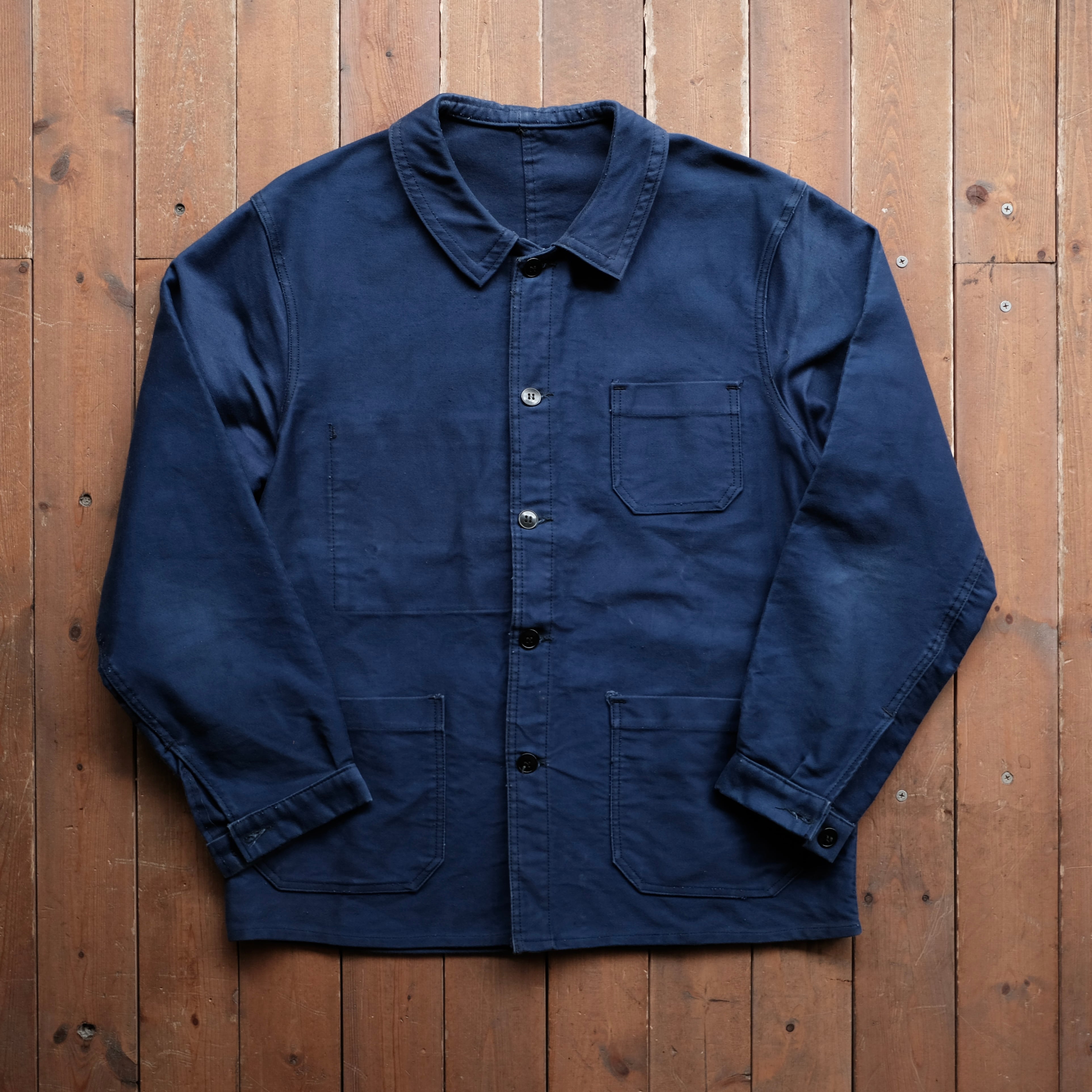 60s FRENCH VINTAGE BLUE MOLESKIN JACKET | safarionline
