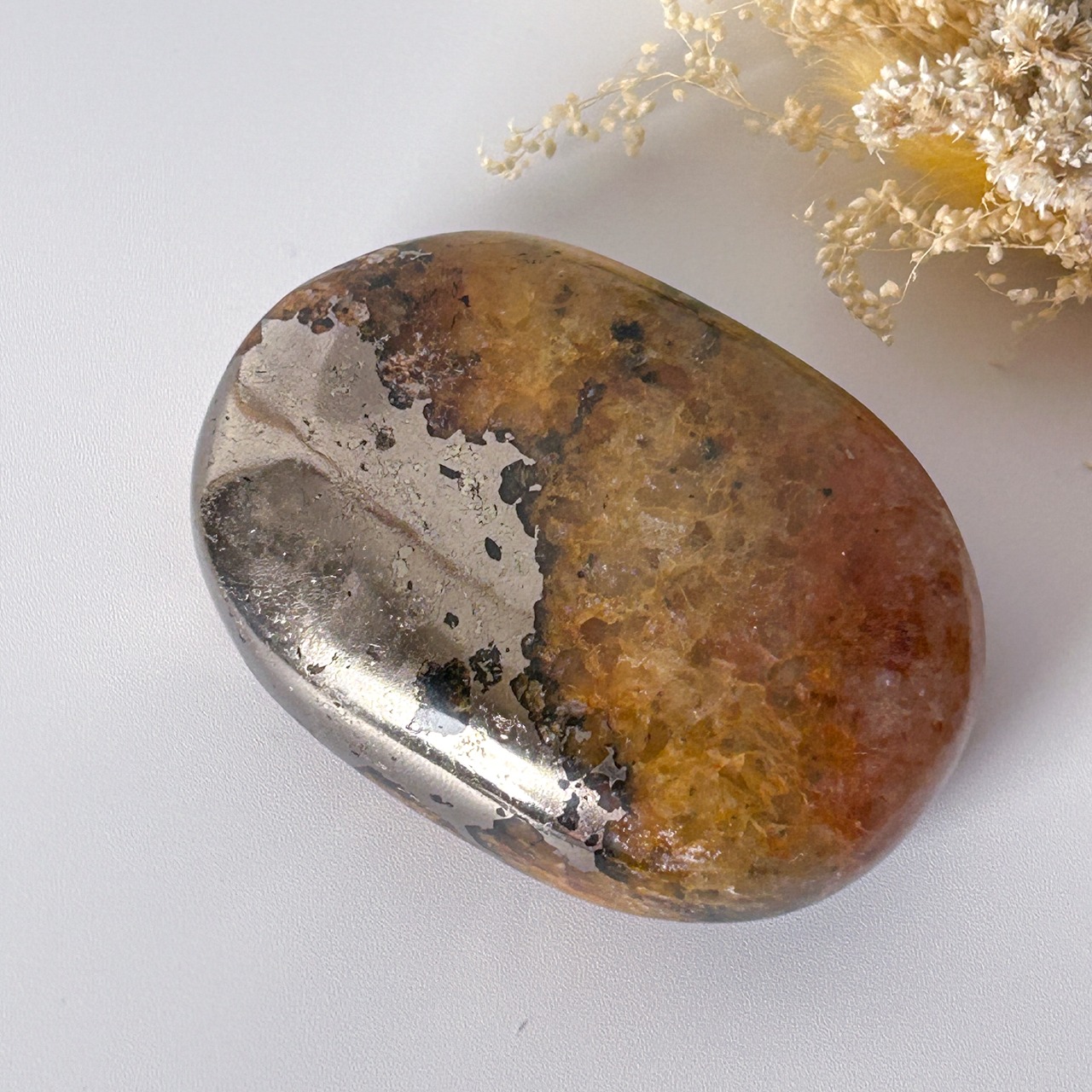 ゴールデンヒーラー&パイライト パーム ＊ Golden Healer & Pyrite ＊ 天然石