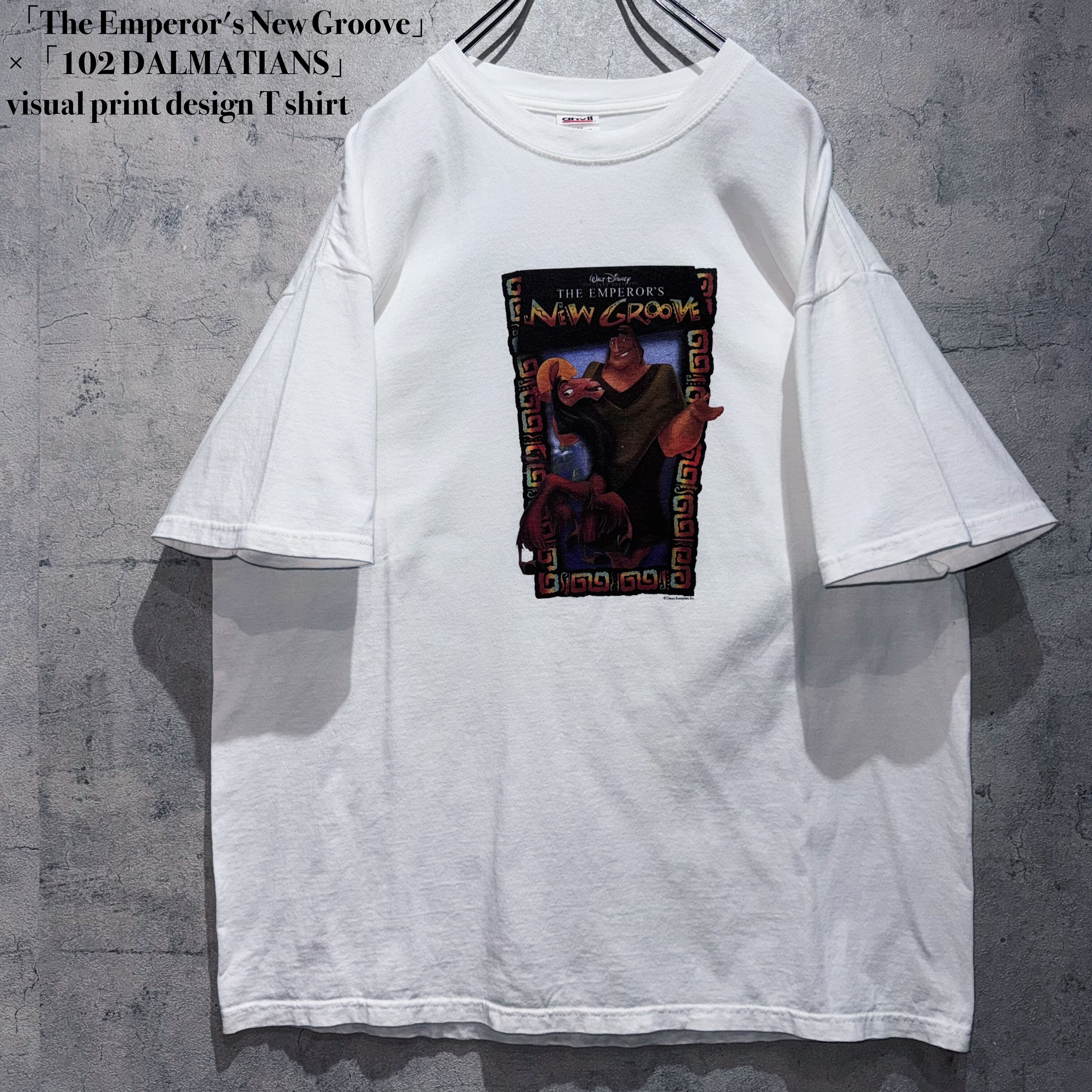 「The Emperor's New Groove」×「102 DALMATIANS」visual print design T shirt