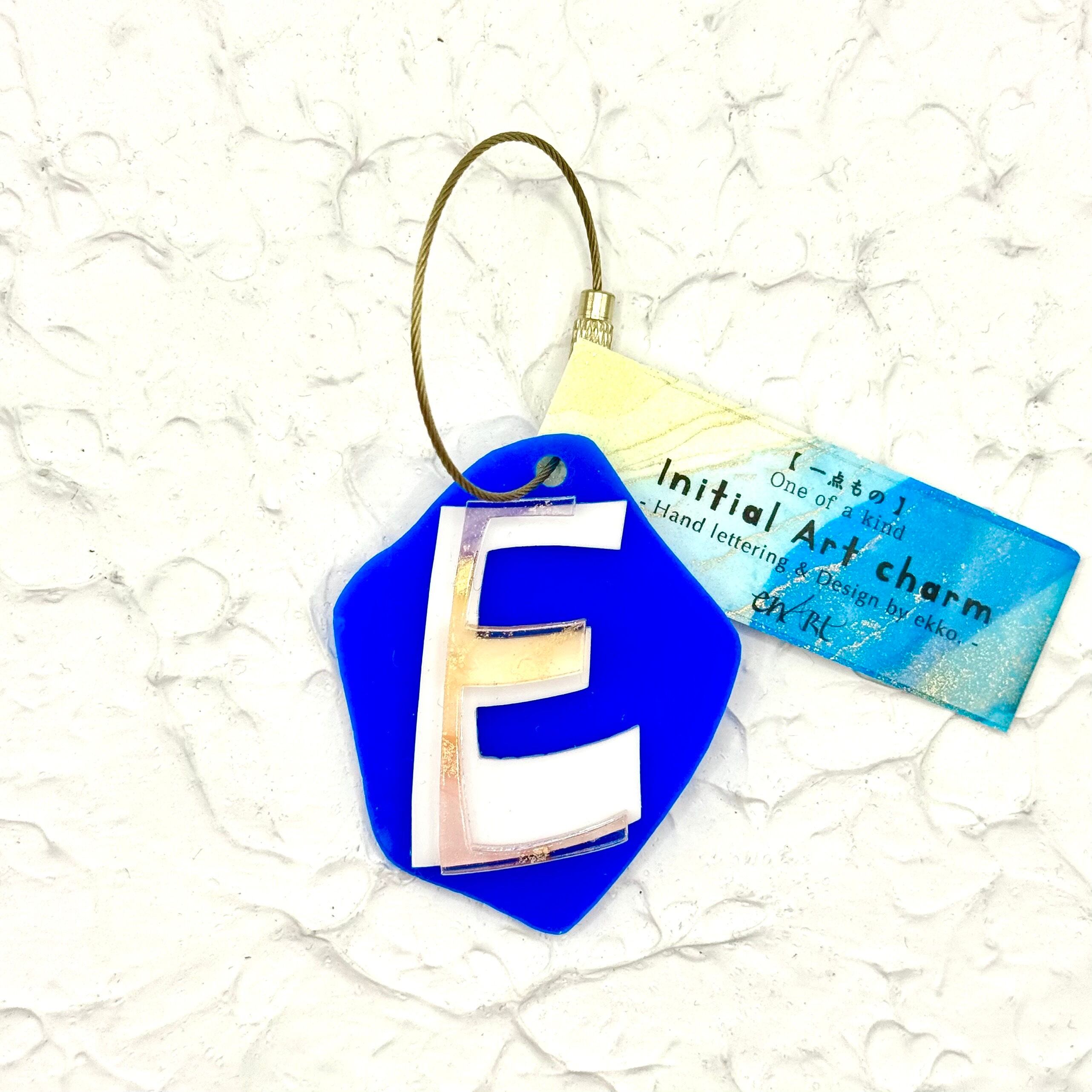 グロス♢イニシャルチャーム [ E ] Orange × White × Blue