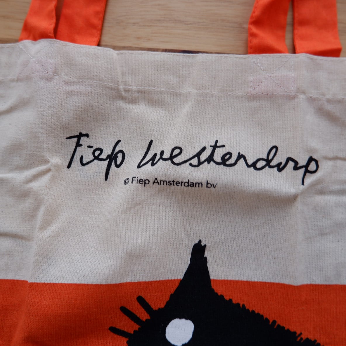 黒い縁取りのコットンバッグ (zon-74) | past things