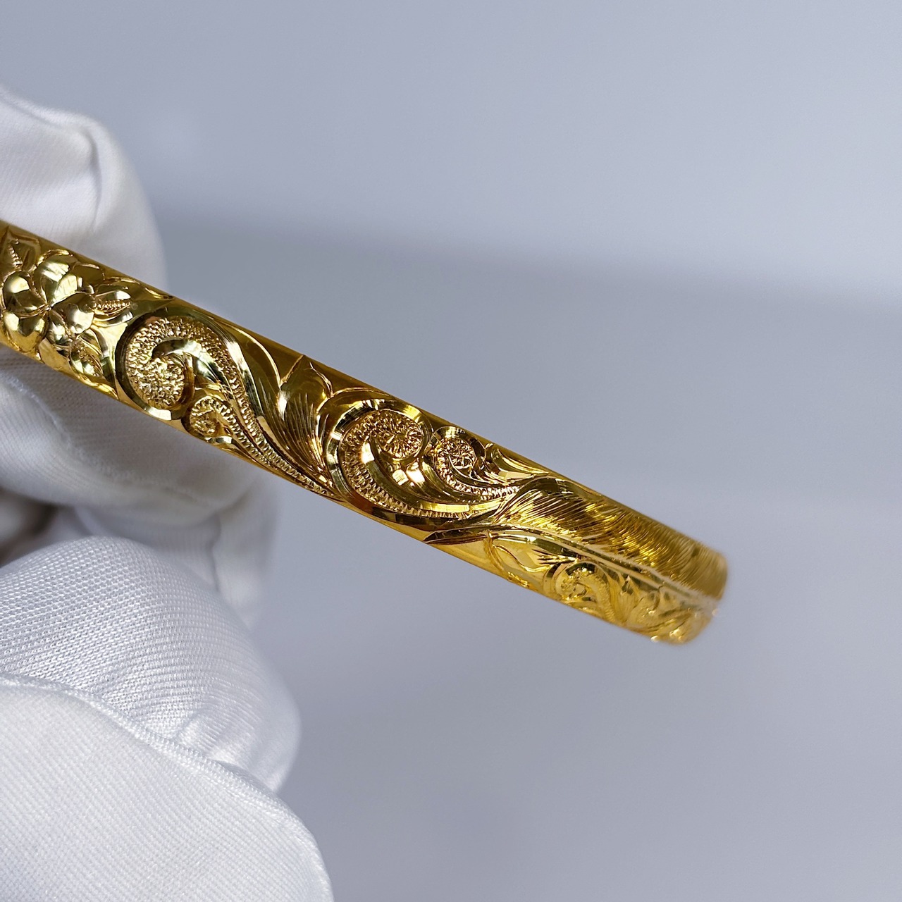 [Lsize]Plumeria Feather Bangle –Gold-