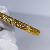 [Lsize]Plumeria Feather Bangle –Gold-