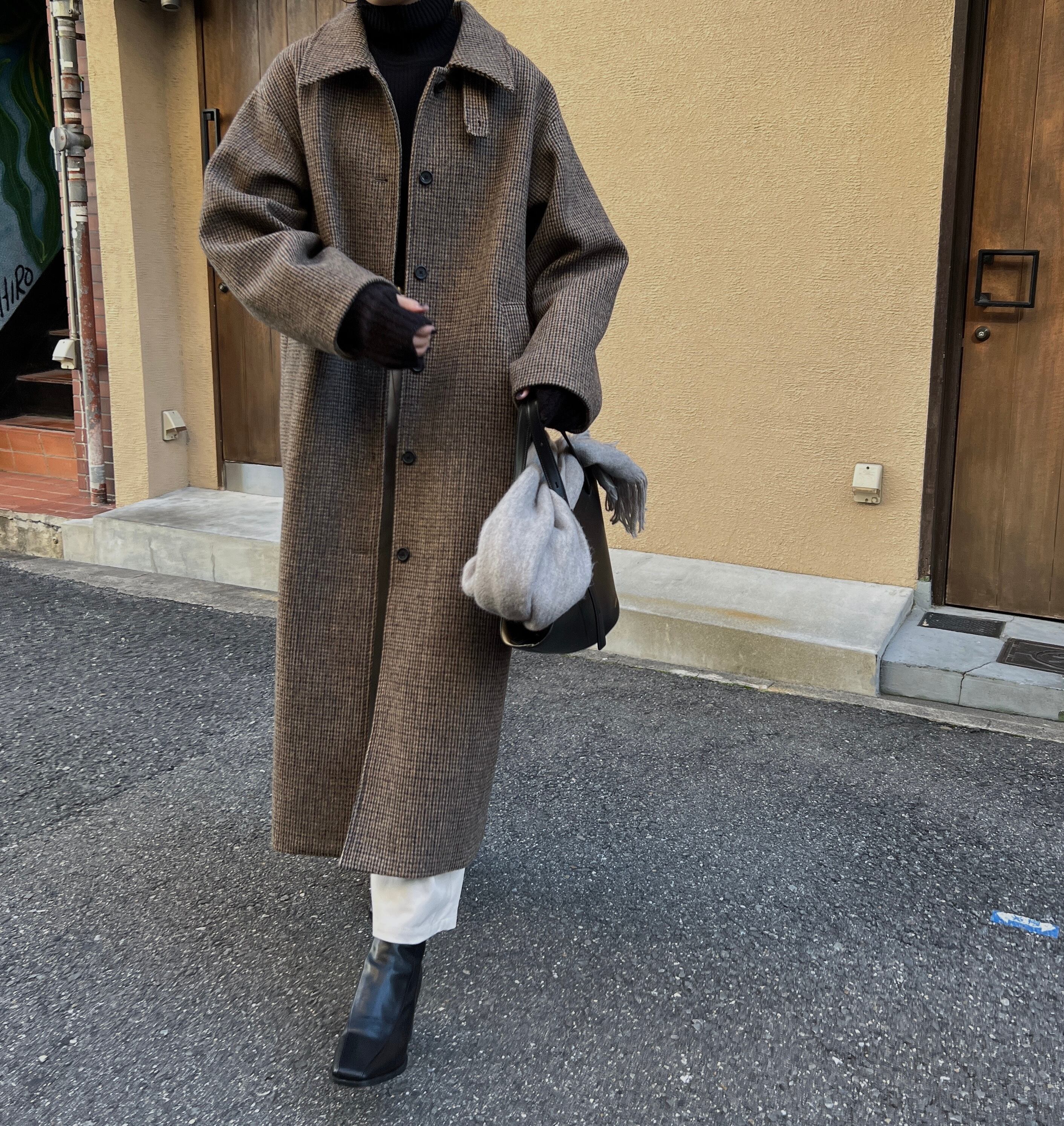 YOKE DOUBLE めでたい JQUARD KNIT BAL COLLAR COAT