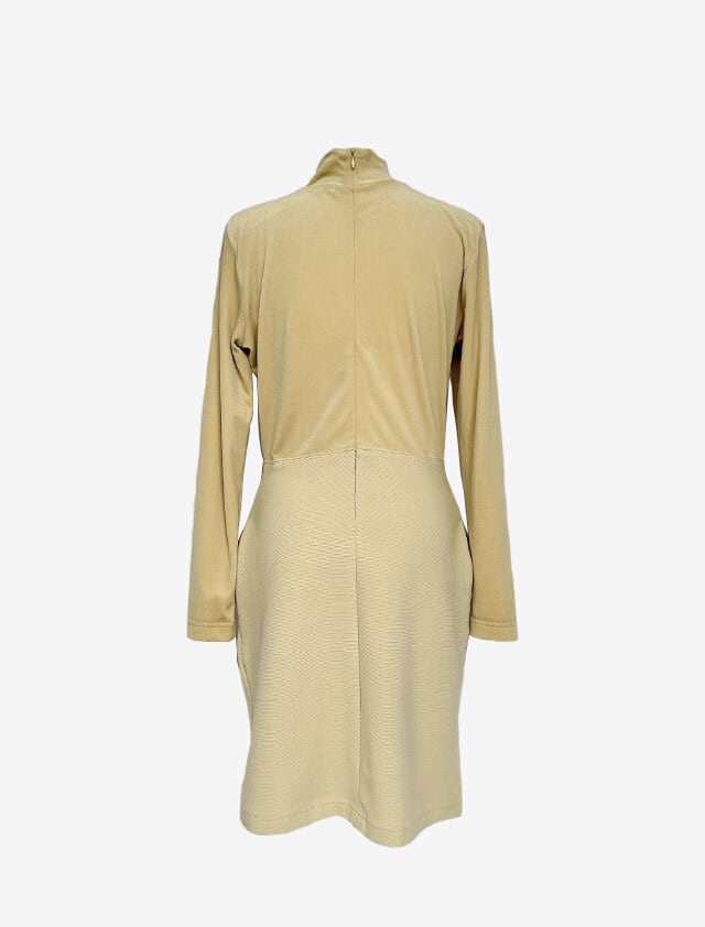 FOXEY 白襟 シルク100％ ワンピース パールボタン カフス ドレス 40