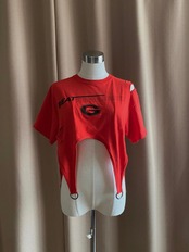 garter belt design red remake t shirt-4260-7