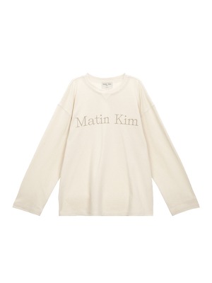 [Matin Kim] MATIN TYPO LONG SLEEVE TOP IN BEIGE 正規品 韓国ブランド 韓国ファッション 韓国代行 マーティンキム matinkim