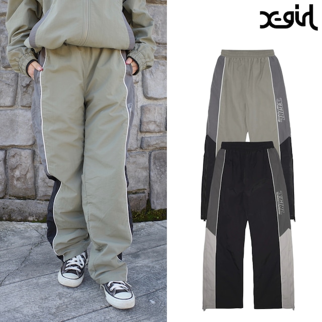 【X-girl】SIDE STRIPE TRACK PANTS【エックスガール】