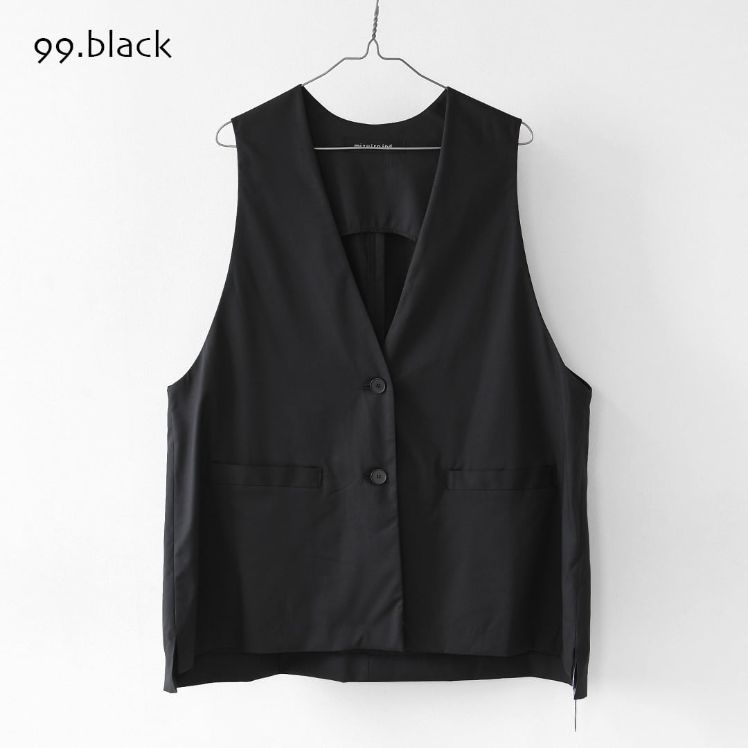 mizuiro ind [ミズイロ インド] deep V neck wide vest [3-230144