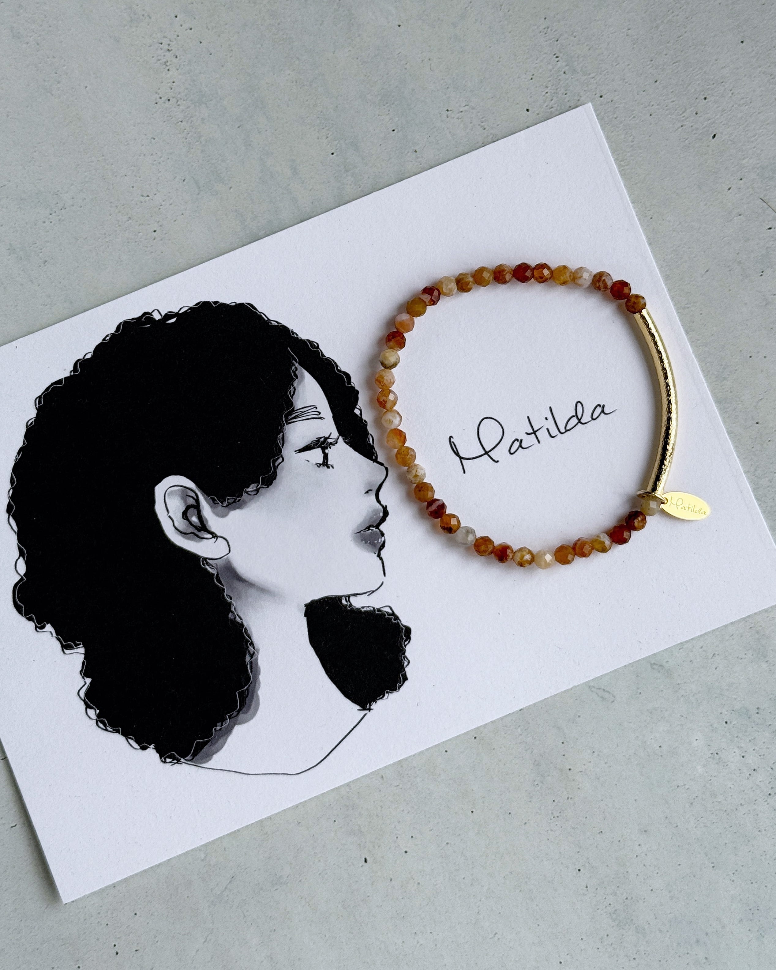 【再販】Tube & stone bracelet(ブランデーオパール)