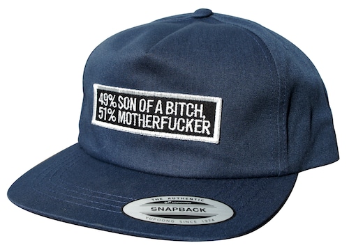 Polycotton Cap NAVY "49%SON OF A BITCH 51%MOTHERFUCKER"