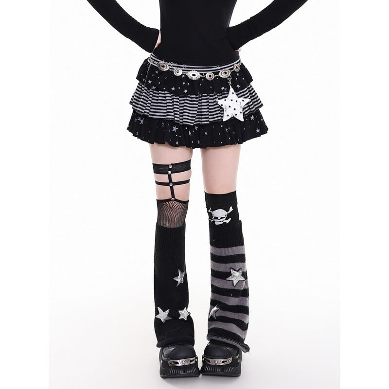 Y2K star flare mini skirt r0027