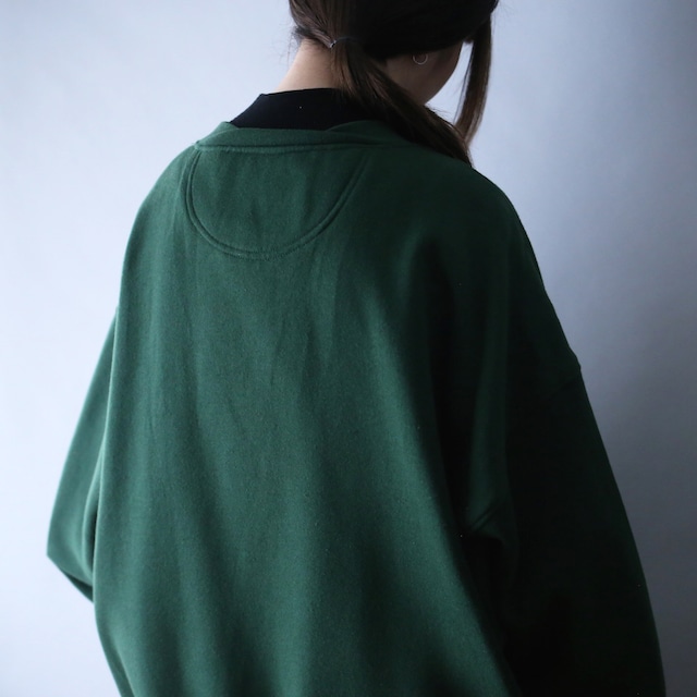 "刺繍" one point animal design XXL over silhouette sweatshirt