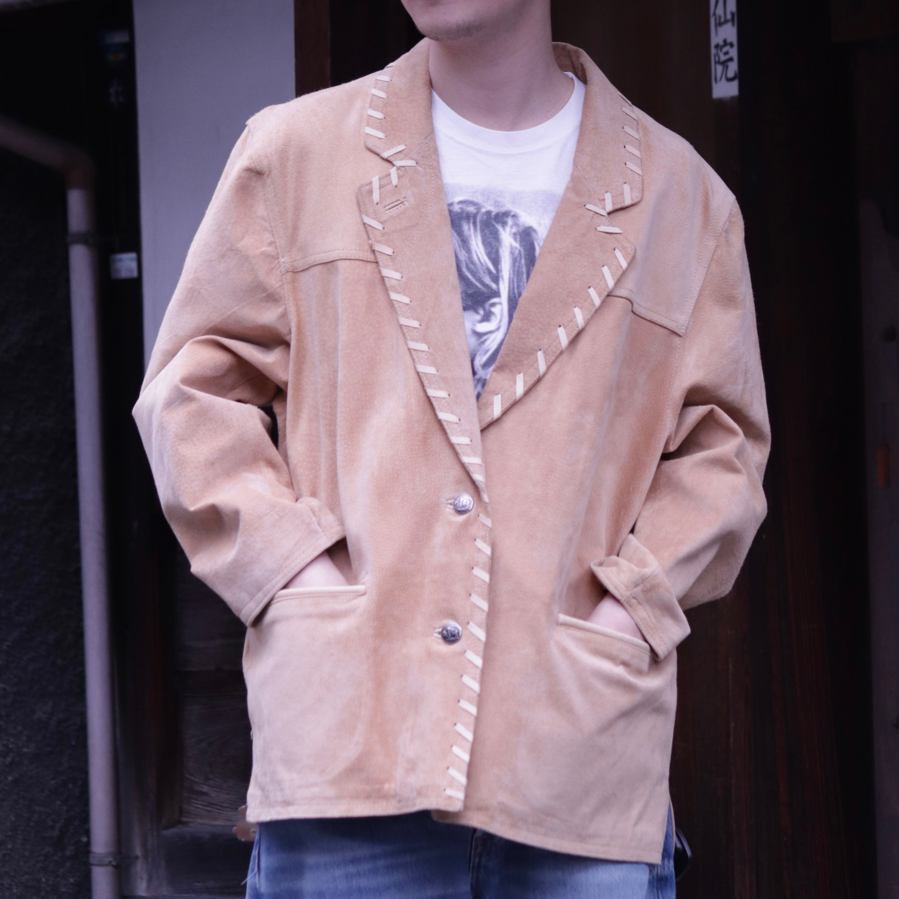1980s FOXRUN Suede Leather Tailor Jacket S G679 | ROGER'S used