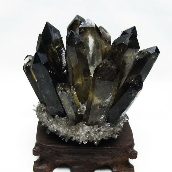 モリオン クラスター 黒水晶 原石 台座付属 一点物 182-8402