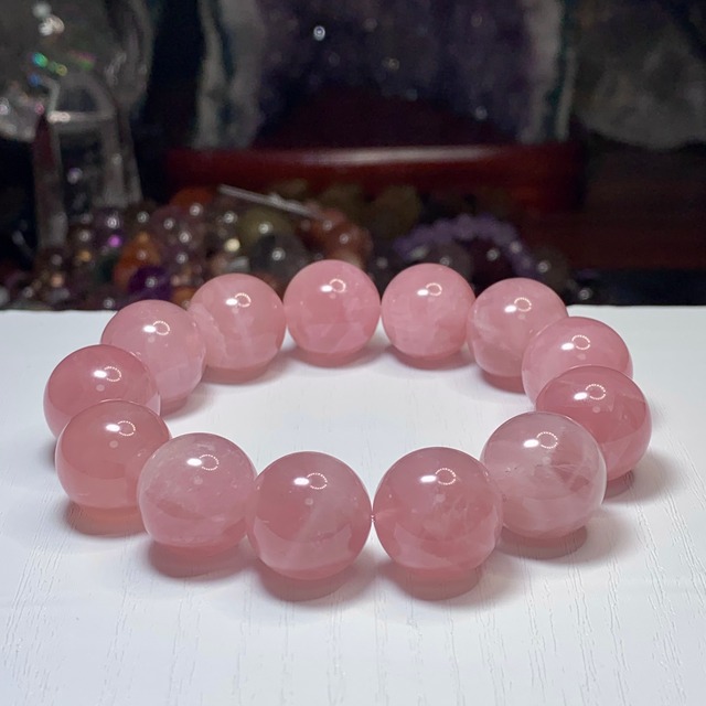 大玉☆マダガスカル産・ディープローズクォーツ ブレスレット