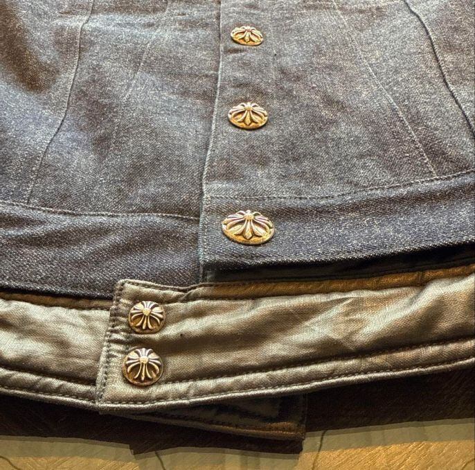 CHROME HEARTS クロムハーツ デニム 襟アーム ワックスコットン切替